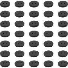 Boutons de chemise plats en plastique, grands boutons noirs mats pour vêtements, forme ronde classique, ajustement parfait, décoratifs