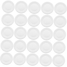 Lot de 200 assiettes à dessert rondes jetables en papier blanc, idéales pour servir gâteaux, amuse-gueules et autres gourmandises lors de fêtes.