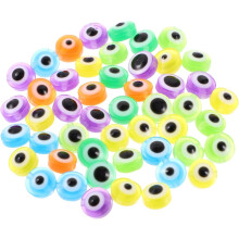 200Pcs 8mm Colorful Resin Flat Oval Eye Beads for DIY Jewelry Making, Small Spacer Beads