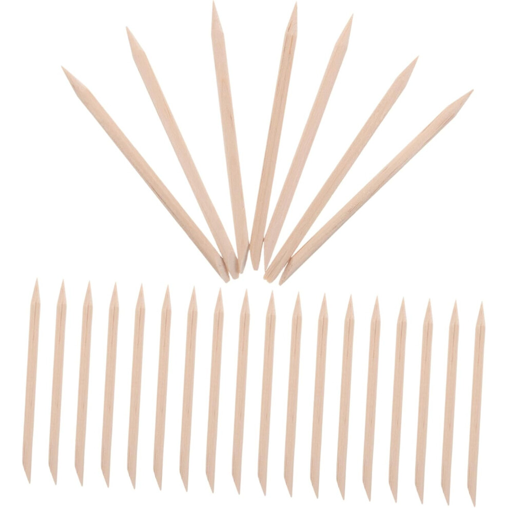 Hkhbjs 200Pcs Wood Cuticle Pusher Sticks Double Sided Nail Care Tool Ki