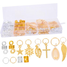 200pcs Metal round Dreadlocks Hair Clips Braiding Beads Hair Accessories for Dreadlock Styling and Braid Jewelry