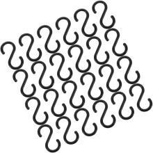 Lot de 200 crochets en plastique noir XL en forme de S, épais et résistants, pour étagères de supermarché