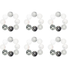 200pcs Glass Round Crackle Beads for Jewelry Making Small and Delicate Spacer Beads