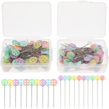 200 épingles à tête plate et épingles à boucle pratiques pour travaux manuels, patchwork et loisirs créatifs
