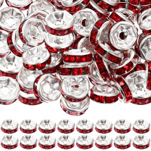 200pcs DIY liga contas strass espaçador contas vermelho portátil leve para jóias fazendo artesanatos