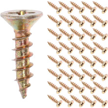 200 Stück 4 mm selbstschneidende Holzschrauben, verzinkt, zinkbeschichteter Stahl, kleine Flachkopfschrauben