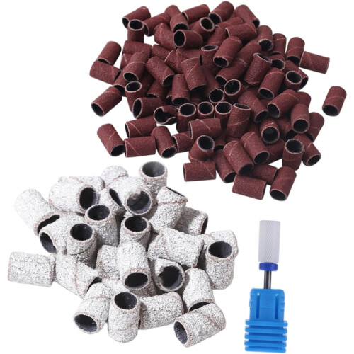 201pcs Nail Accessories with Sanding Sleeves and Ceramic Grinding
