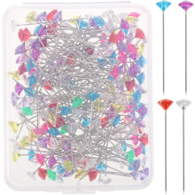 200 épingles droites multicolores à effet diamant pour robes de mariée, épingles de positionnement pour la couture de tissus