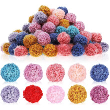 Bunte Pompons (200 Stück) für Bastelarbeiten, flauschige Plüschbälle, DIY-Zubehör, verschiedene Farben