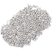2000 Stück Kupferröhrchen-Abstandshalterperlen für Schmuckkordeln, 2 mm Innenloch, silberfarben, DIY-Armbandpositionierung