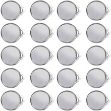 20 stk. øreklips i rustfritt stål, 12 mm, for DIY-smykkelaging, øredobbsett, metallbezelholder