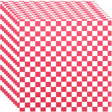 200 feuilles de papier sulfurisé rouge à carreaux pour la cuisson, résistant aux graisses et adapté au contact alimentaire.