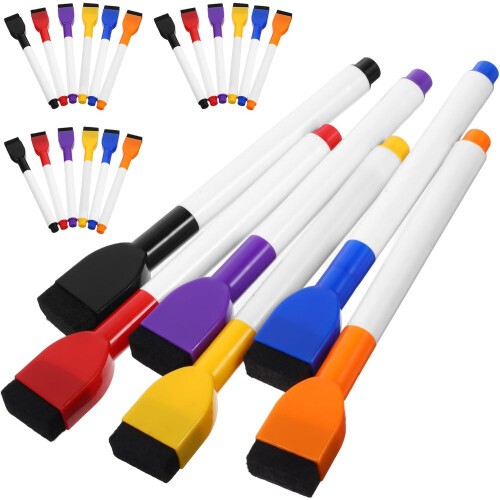 24 bunte Whiteboard-Marker mit Pinselspitze, Tinte auf Wasserbasis