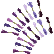 24-teiliges Set lila Stickgarn, Stickgarn für Kreuzstich, Handstickerei, Bastelprojekte und mehr