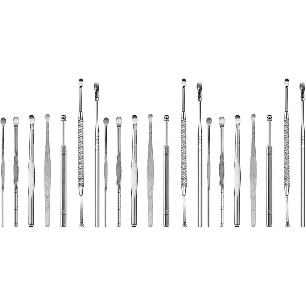 Hkhbjs 21Pcs Stainless Steel Ear Wax Picker Cleaner Ear Caring Supplies For Home Use Includes Storage Box