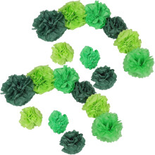 21pcs Tissue Paper Pom Poms Pompoms Ball Set Decoração de papel festivo reutilizável leve