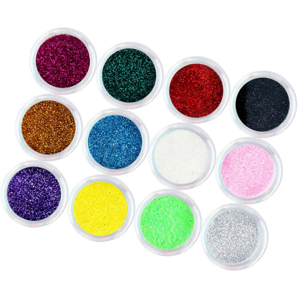 Hkhbjs 24Pcs Vivid Colors Nail Art Powder Holographic Nail Glitters Kit Diy Sequin Powder For Women Random Color