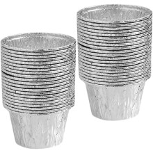 25 Eierkuchenformen aus Aluminiumfolie, antihaftbeschichtet, hervorragende Wärmeleitfähigkeit, silberfarbenes Backgeschirr