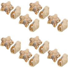 50 piezas de joyería de cerámica hecha a mano, cuentas de cerámica de porcelana, cuentas con temática oceánica, caracola, agujero grande.