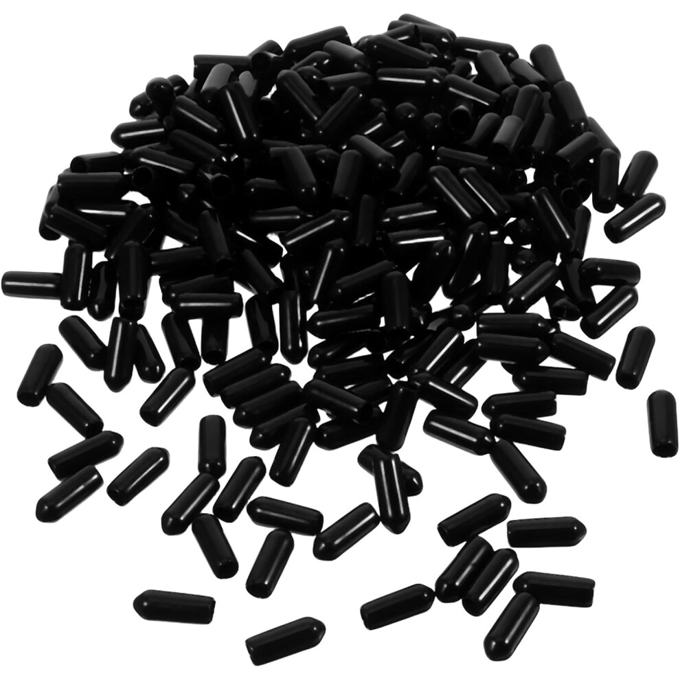 250Pcs Black 5Mm Inner Diameter Pegboard Hook Tip Covers Pvc Thread Protection Caps 5455468320620