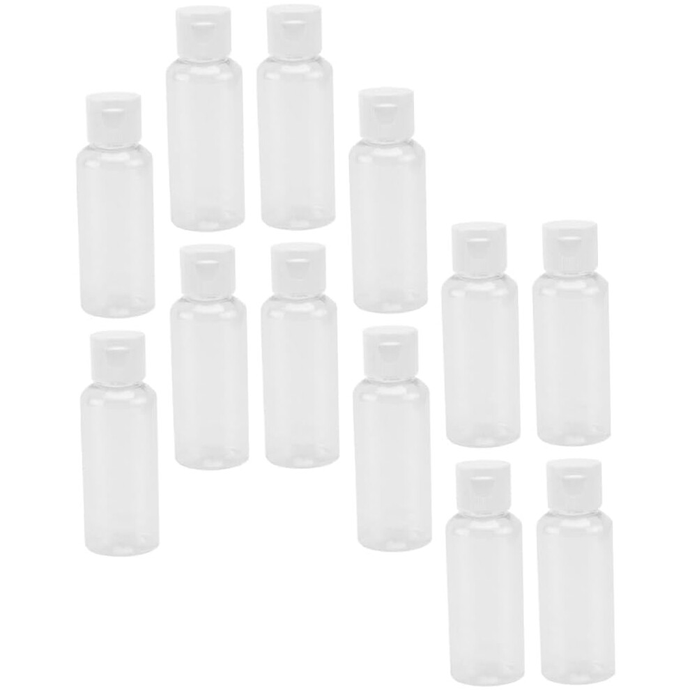 Hkhbjs White 25Pcs 50Ml Refillable Plastic Travel Bottles Flip-Top Lotion Dispenser