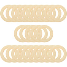 25pcs anéis de madeira não pintados anéis de macrame madeira lisa natural artesanato de bricolagem