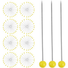 250pcs vidro cabeçado alfinetes de costura para artesanato e acolchoado reto alfinetes de aço banhado níquel resistente à dobradura
