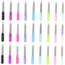 27pcs aço inoxidável unhas arquivos ferramentas de manicure unhas tampão em casa salão cor aleatória