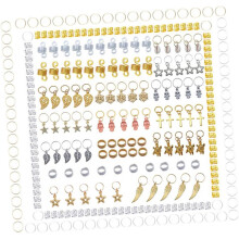 Haarspange, Dreadlocks-Flechtring, Gold/Silber, DIY-Haargummi für Duttfrisuren, Damenaccessoires