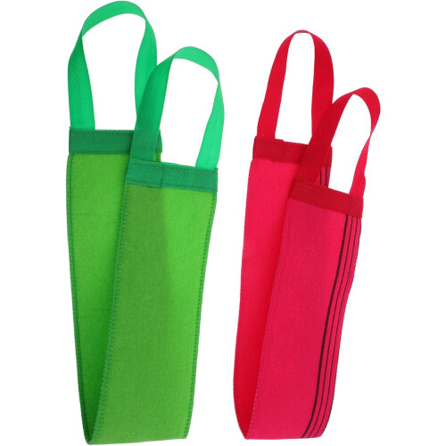 Peeling-Badetuch, 2er-Pack, gestreift, langer Rückenschrubber