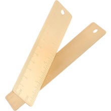 Messingskala linjal 12 cm mini metallmålelinjal 2 stk dobbel skala gravert kompakt tegneverktøy