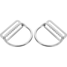 2 Stück gezahnte Bleigurthalter aus Edelstahl mit D-Ring für Tauch- und Schnorchelausrüstung, inklusive Gürtelschnallen-Set