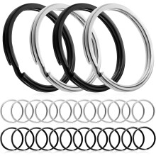 Set mit 28 flachen Schlüsselringen aus Edelstahl, 25 mm und 32 mm geteilte Schlüsselringe
