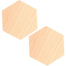 2 stuks zeshoekige, onafgewerkte massief houten planken van 8 cm x 0,5 cm