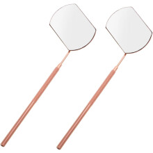 2er-Pack Wimpernspiegel, abnehmbar, doppelseitig, handlich, kompakt, aus Edelstahl