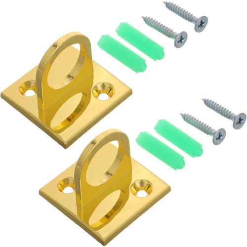 2pcs Gold Large Loop Wall Plate Metal Hanging Hooks Ceiling Anchor Brackets