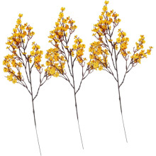 3 künstliche, atemberaubende Kunstblumen für die Vase, aus hochwertigem, orangefarbenem Seidenstoff und Kunststoff.
