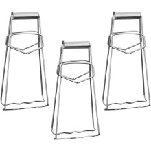3-teiliges Küchenzangen-Set aus hitzebeständigem Edelstahl mit komfortablem Griff, silberfarben