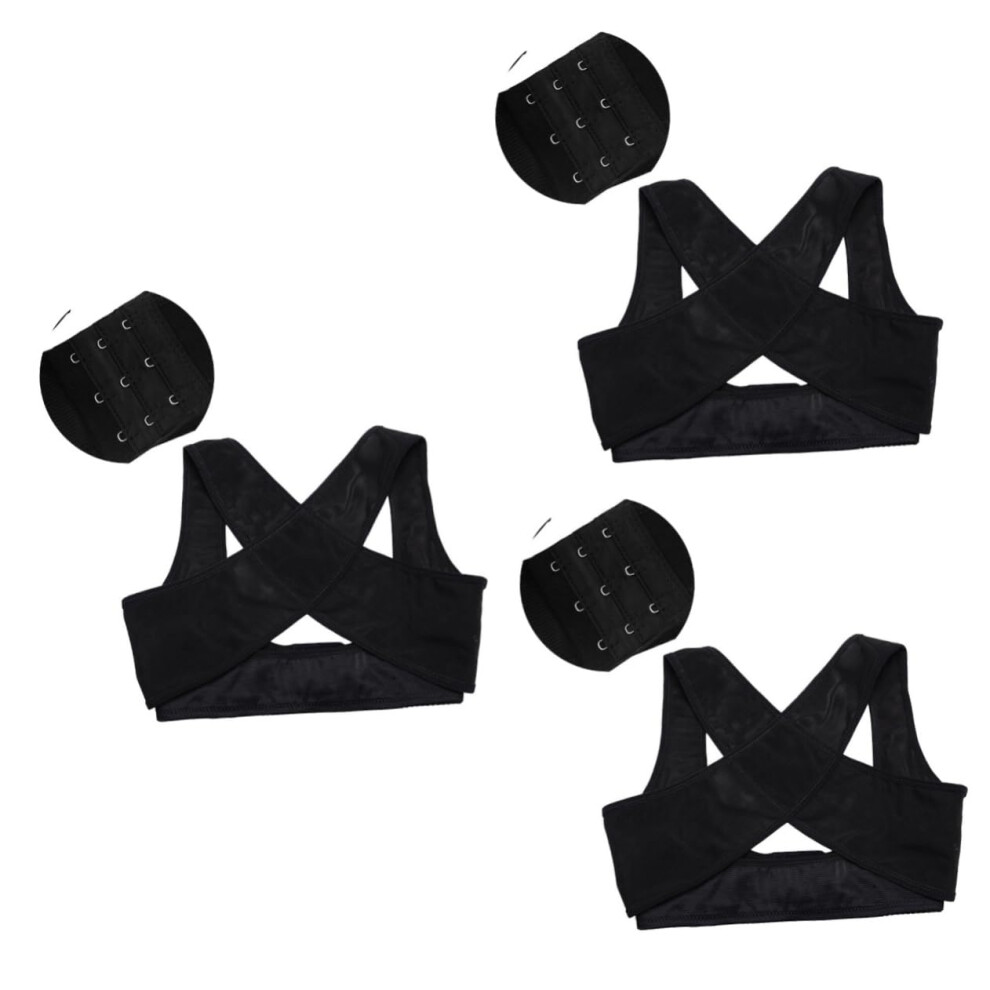 Hkhbjs Black 3Pcs Women Posture Corrector Back Brace For Hunchback Relief Adjustable Chest Support Corrector