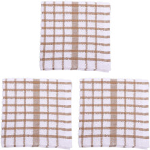 Lot de 3 torchons à vaisselle en coton kaki absorbant, pour le lavage de la vaisselle et le nettoyage des ustensiles de cuisine.