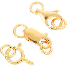 3 Stück goldfarbene Karabinerverschlüsse 5 mm 8 mm für Schmuckherstellung, Halsketten- und Armband-DIY-Zubehör, Biegeringe