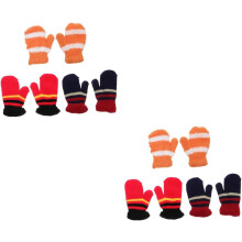 Gebreide handschoenen, warme handschoenen met volledige vingers, geschikt voor alle leeftijden, dubbel verdikt materiaal, schattig cartoonontwerp.