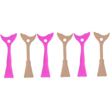 Set di 6 applicatori in silicone per mascara, eyeliner e ciglia, ideali per il trucco occhi.