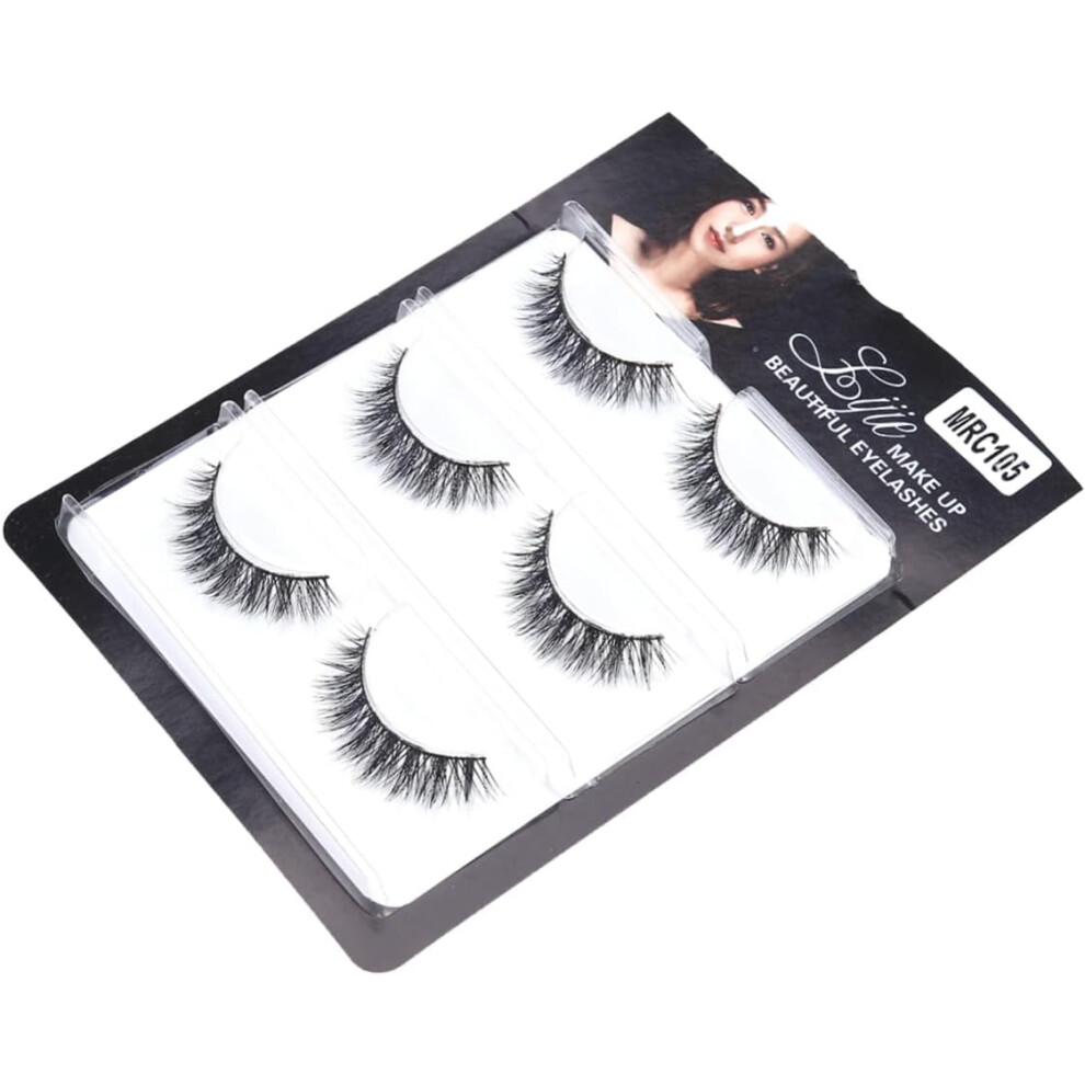 Hkhbjs 3Pairs Natural Fake Eyelashes Long Thick Lashes For Women Girls Ladies Wispy Lashes Fake Eyelash