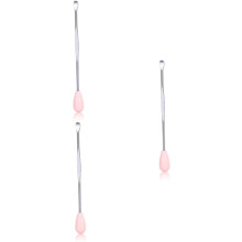 Lot de 3 cure-oreilles portables en acier inoxydable pour retirer le cérumen, pour les voyages et la maison (couleur aléatoire).