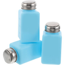 Lot de 3 flacons distributeurs d'alcool antistatiques avec pompe Ă pression, flacons en plastique bleu de 180 ml