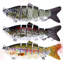 Lot de 3 leurres de pêche multi-articulés de 10 cm et 18 g, appâts rigides de simulation bionique réalistes.