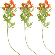 3 Stück dekorative künstliche Kamillenblüten aus Seide mit realistischen Stielen für künstliche Blumen