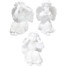 3-teiliges Gips-Engelstatuen-Set für Schreibtischdekoration und Haushalt