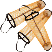 Lot de 3 sacs de rangement muraux en filet pour balles de tennis, grande capacité, jaunes.